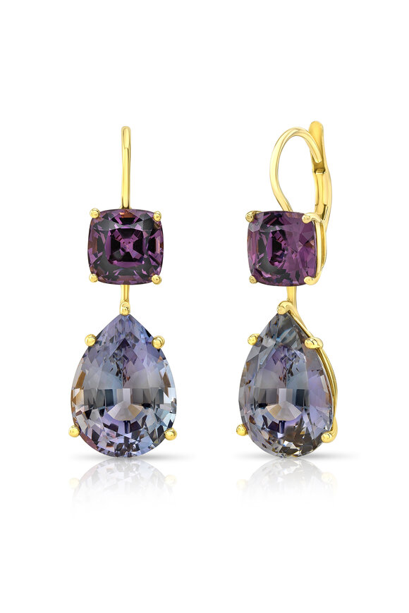 Rahaminov - Royal Purple Spinel & Tanzanite Drop Earrings