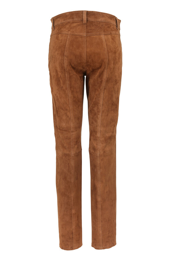 Bogner - Paola Brown Suede Zip Pocket Pant