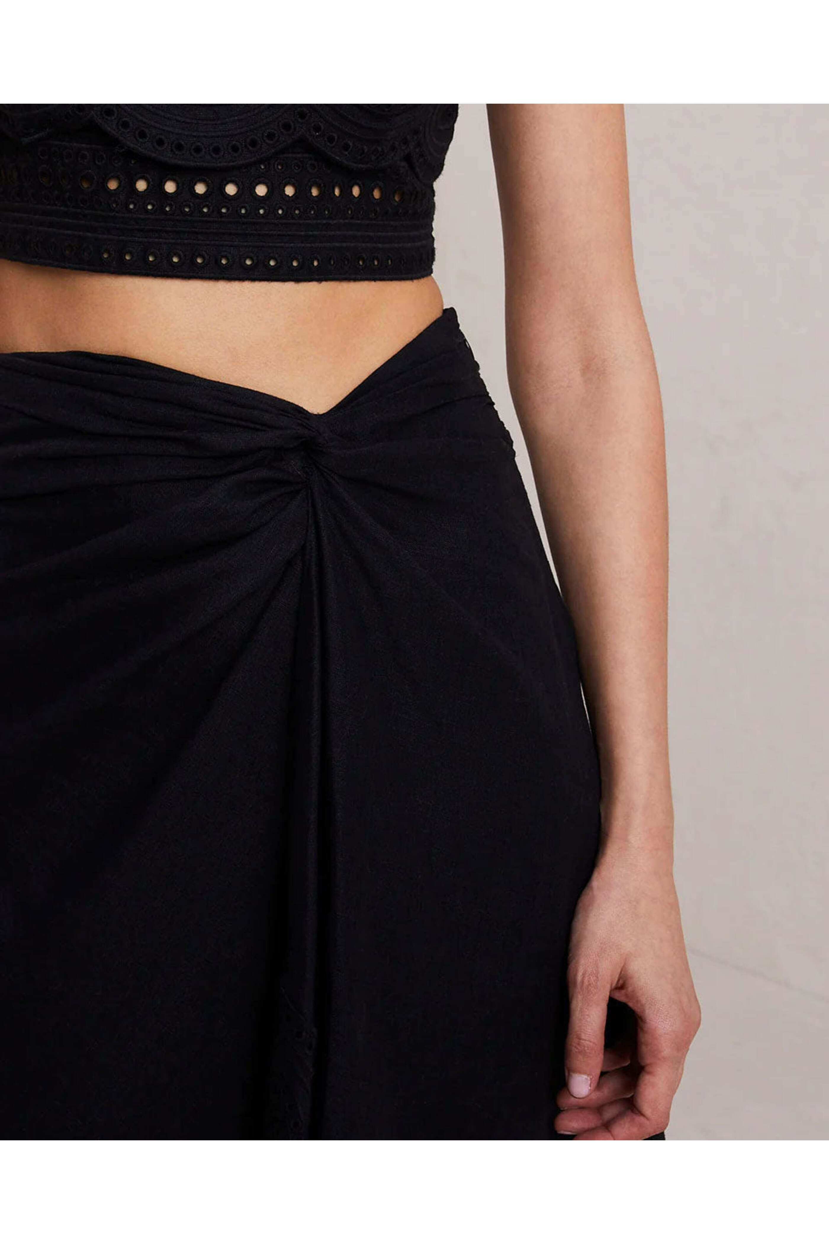 A.L.C. - Heather Linen Eyelet Skirt