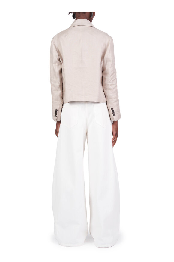 Brunello Cucinelli Off White Wide Leg Barrel Jean - view 4