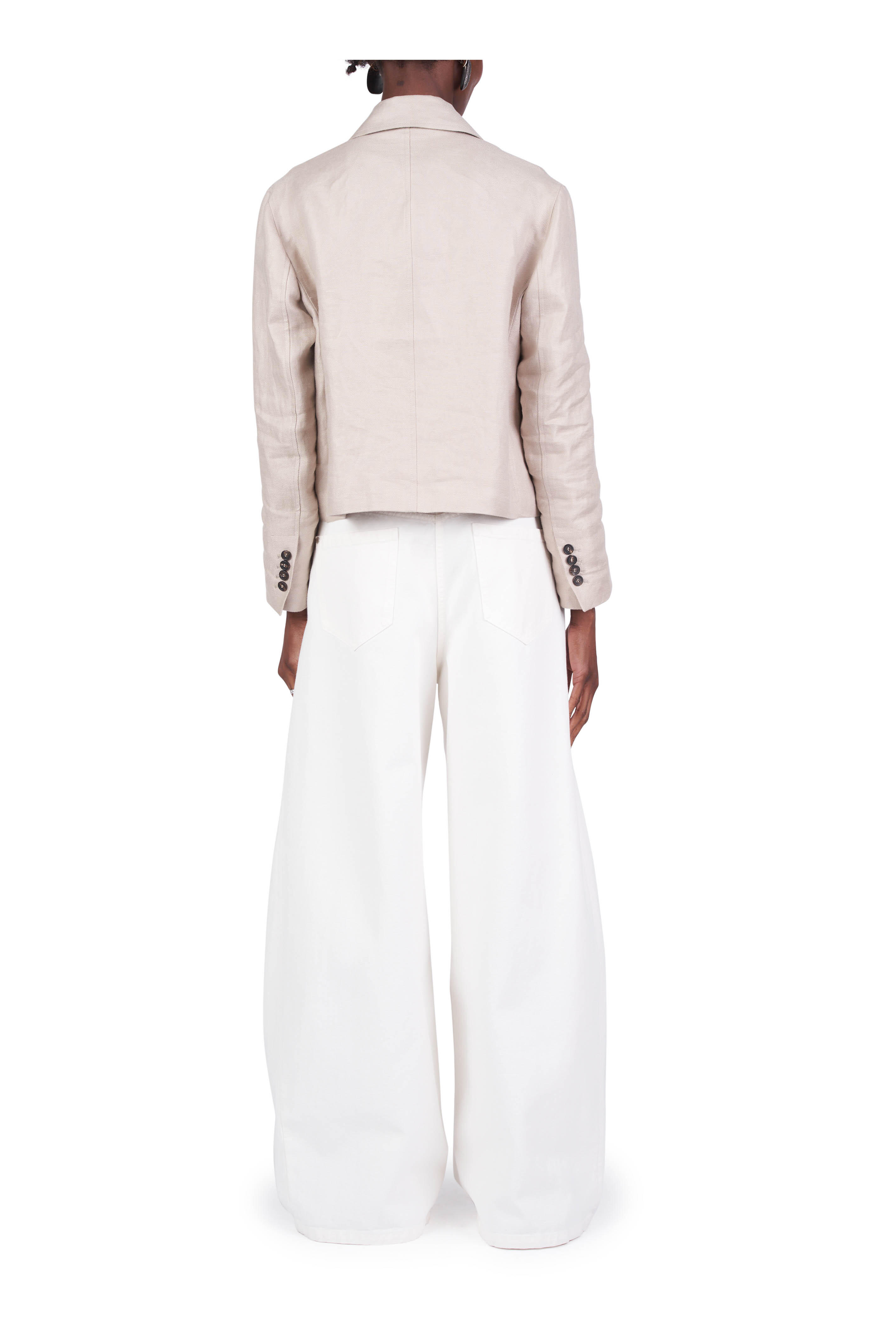 Brunello Cucinelli - Off White Wide Leg Barrel Jean