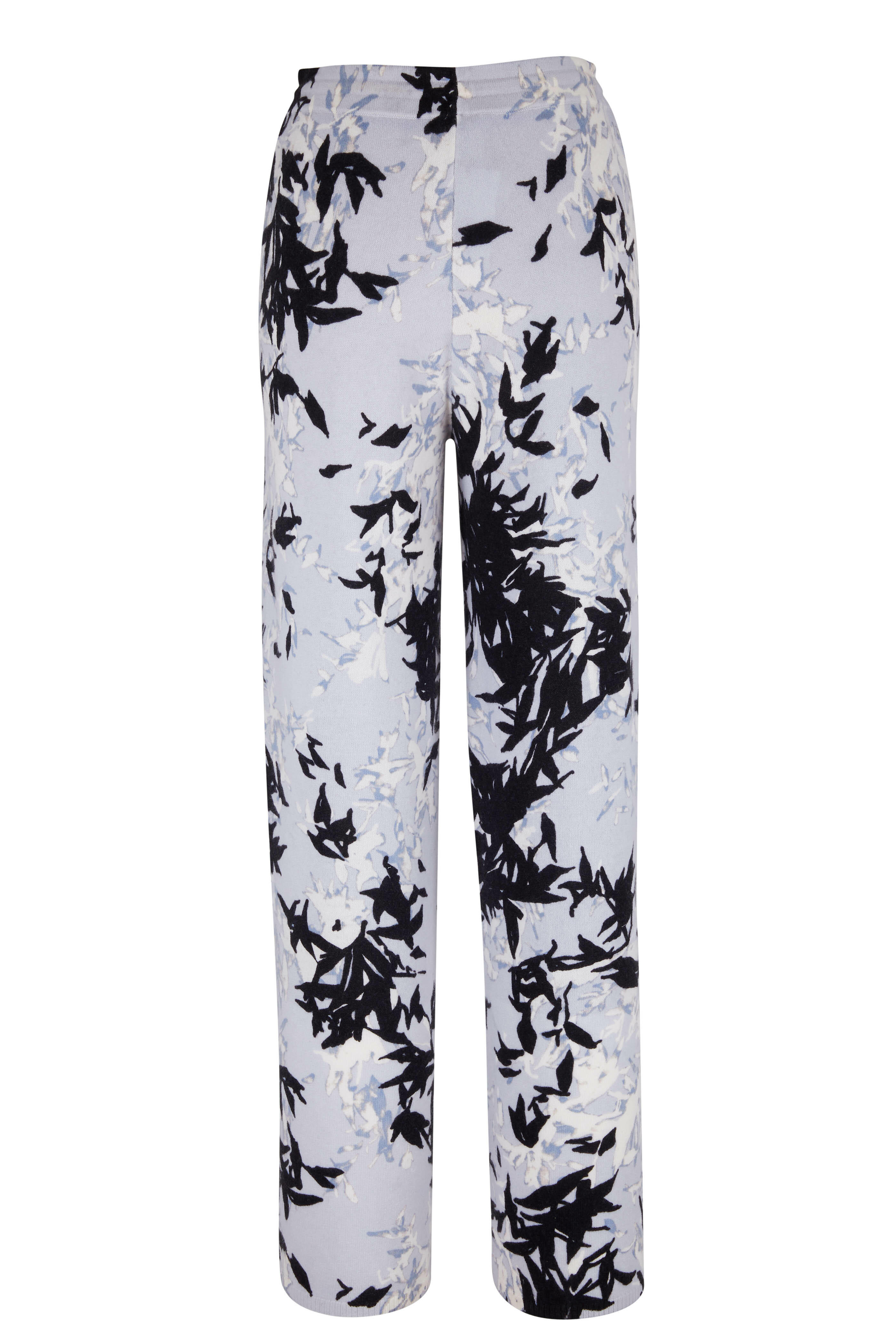 Bogner - Cristin Light Blue & Black Print Wide Leg Pant