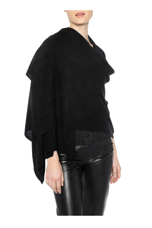 Kinross - FWT Black Crystal Cashmere Wrap 