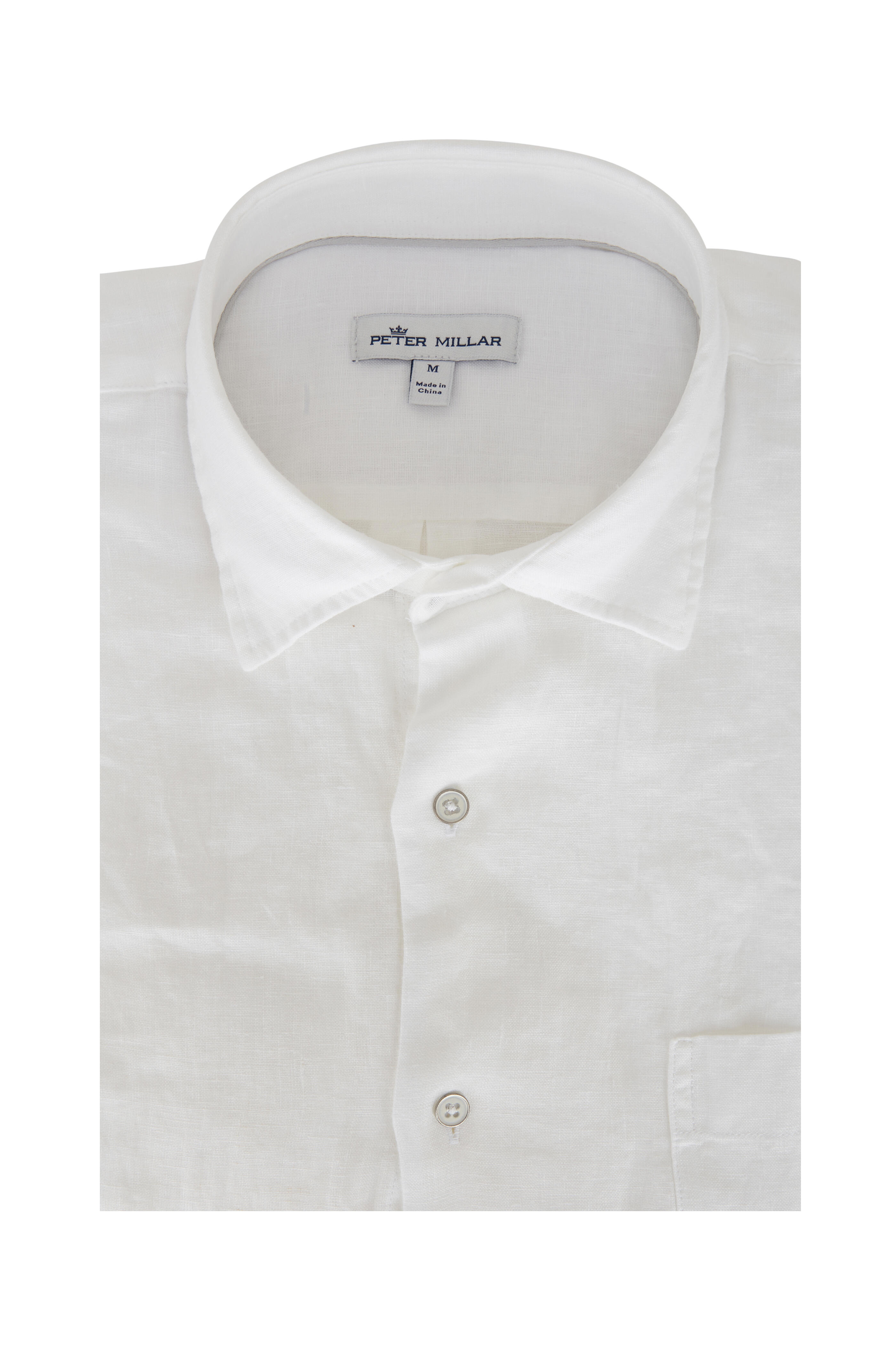 Peter Millar - White Coastal Linen Garment Dyed Sport Shirt