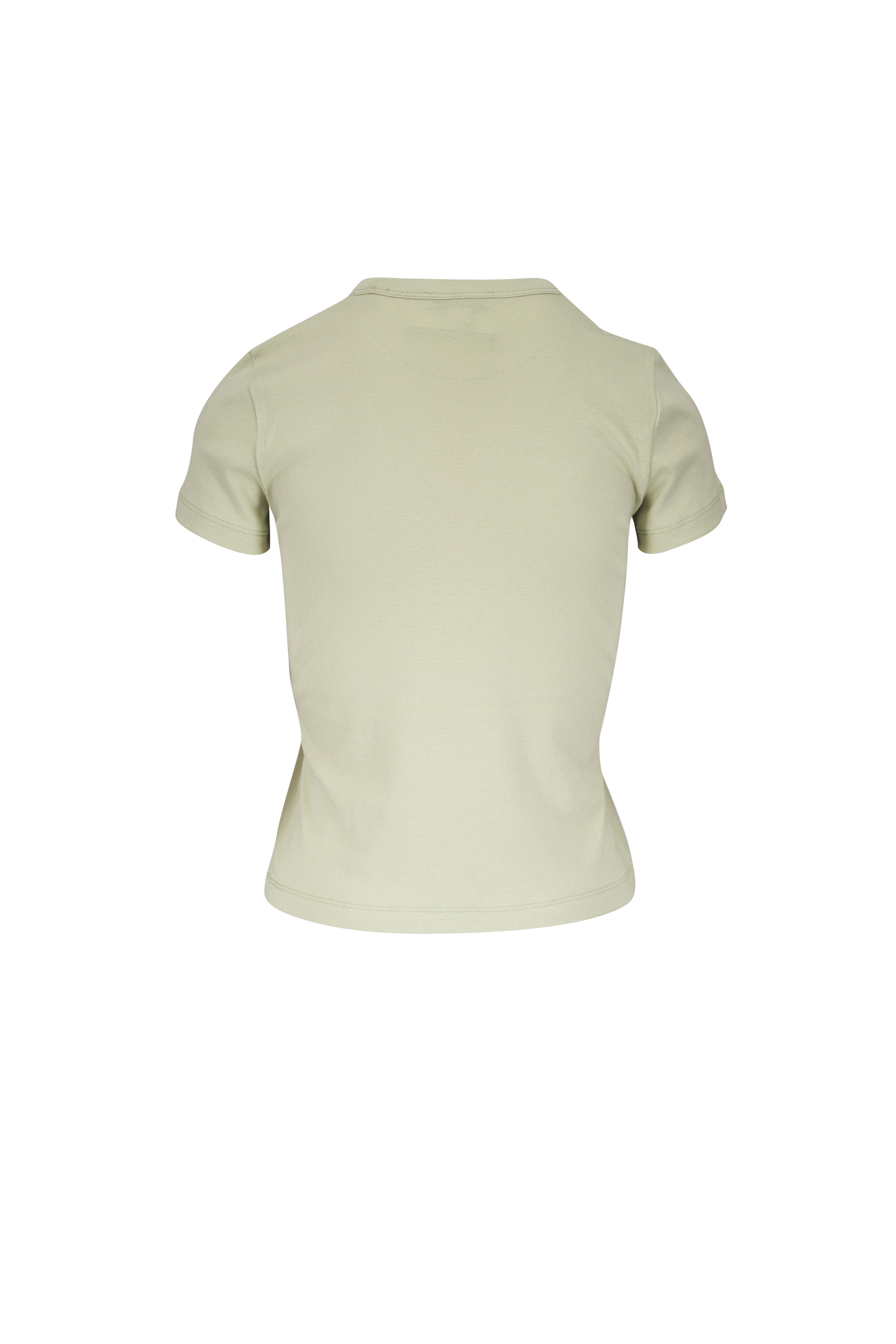 Vince - 90's Shrunken Pale Fern Stretch Cotton T-Shirt