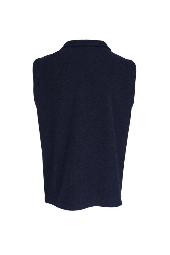 Fedeli - Navy Cashmere Fleece Vest 