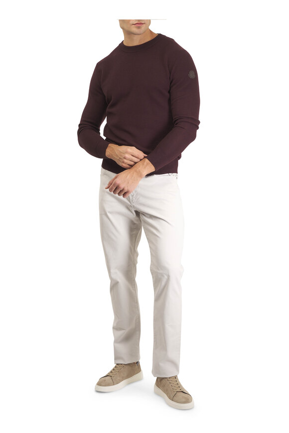 Moncler Burgundy Wool Crewneck Sweater - view 2