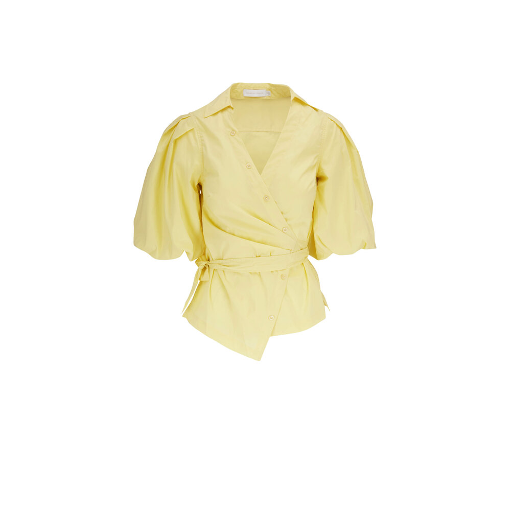 トップス HerPraha litmus ribbontop Half zip short top white - メルカリ