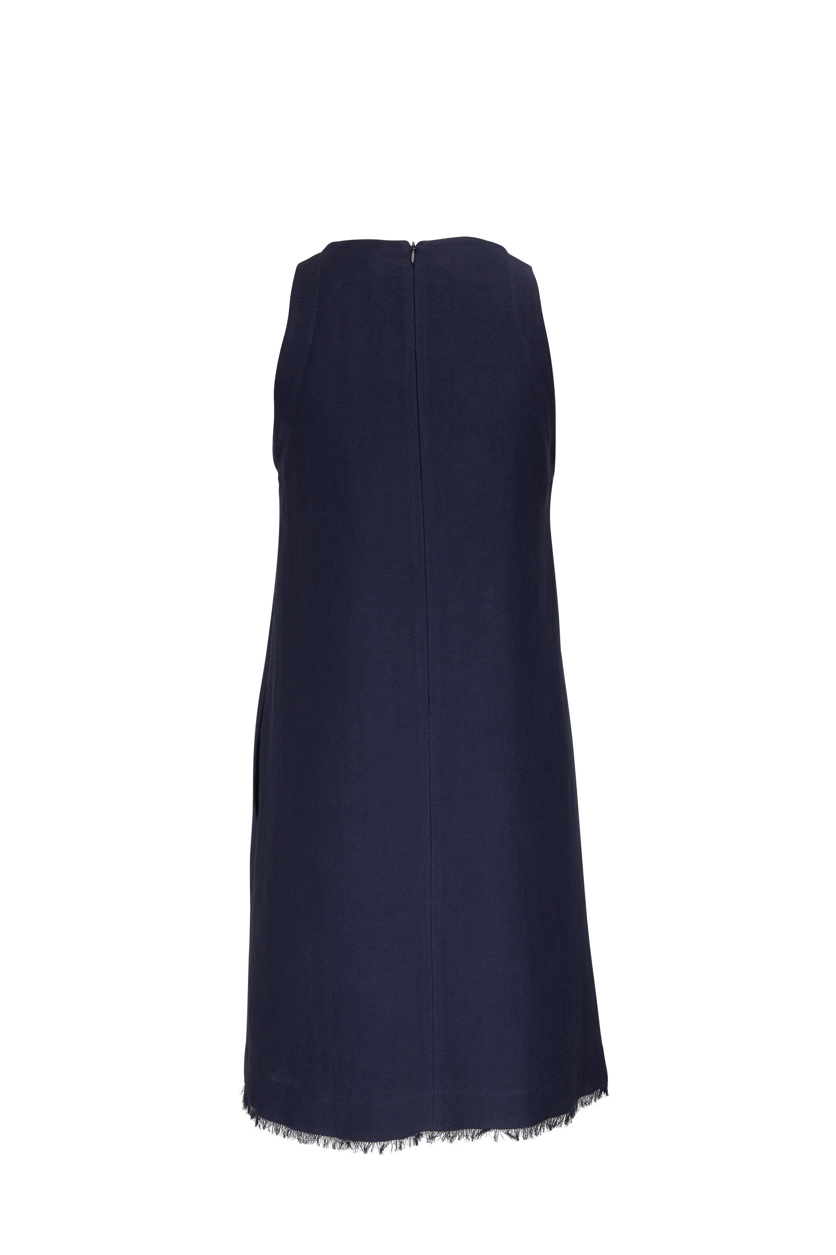Antonelli - Labaun Navy Fringe Hem Sleeveless Shift Dress