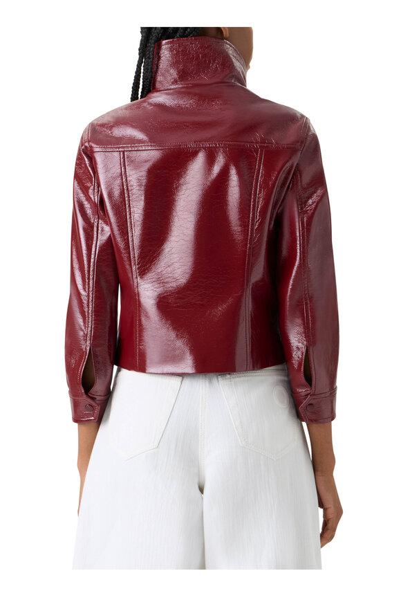 Akris Punto Pomegranate Crinkled Faux-Leather Jacket - view 3