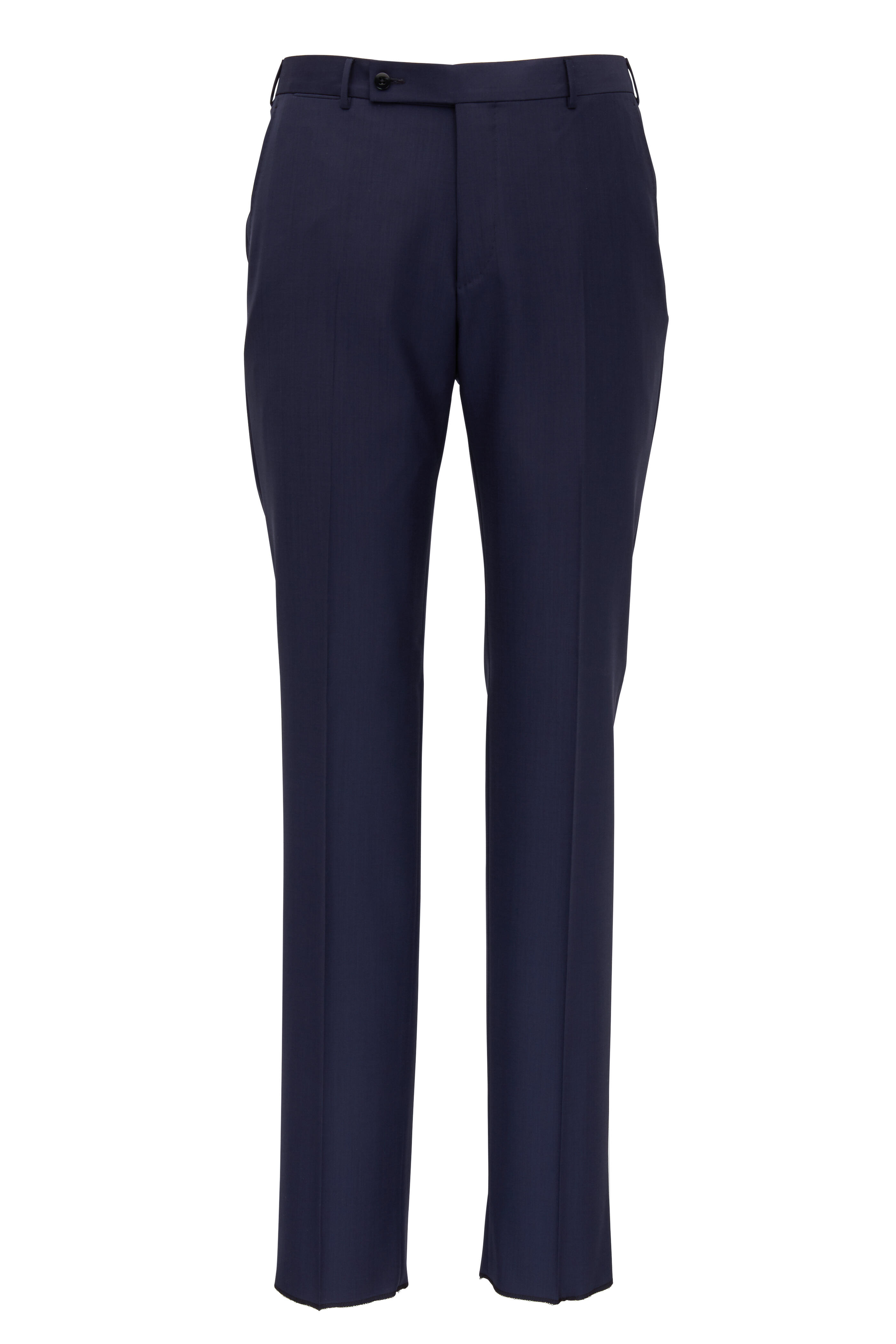 Zegna - Transeasonal Navy Blue Wool Dress Pant | Mitchell Stores