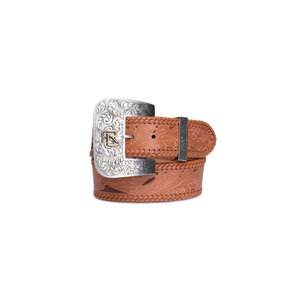 Ralph Lauren - Lasered Brown Calf-Suede Wide Western Belt display picture 1