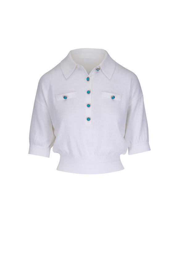 ヴィンス Vince Microstripe V-neck Cardigan レディース Sweaters Off White/Coastal Blu Vince - Off White & Coastal Blue Microstripe Cardigan