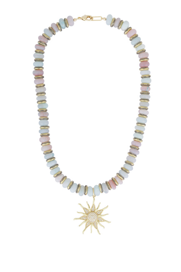 Cristina V. Opal Sunburst Stone Necklace - view 1