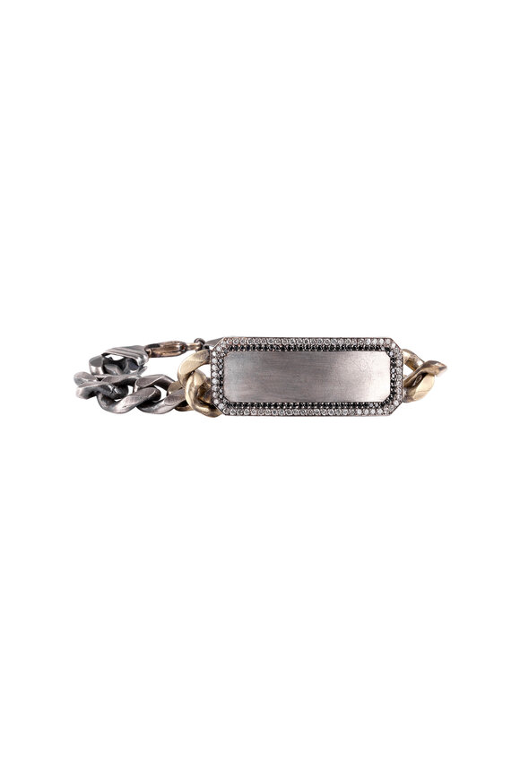 Sylva & Cie - 18K Gold & Sterling Silver Diamond ID Bracelet