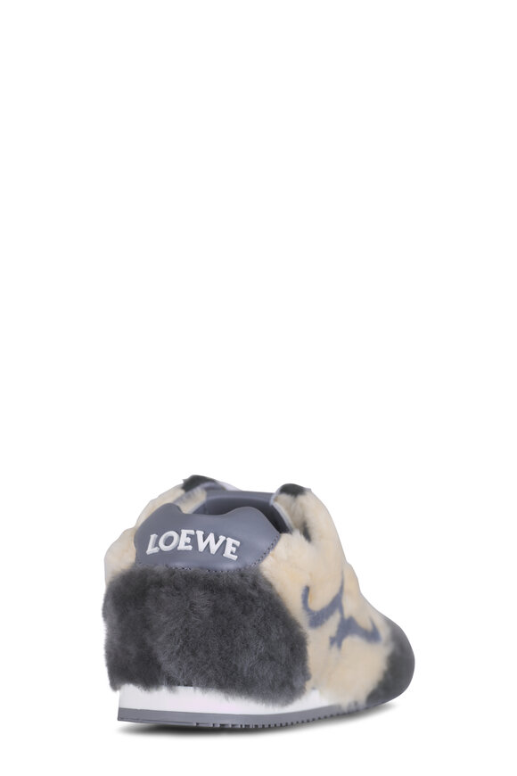 Loewe Ballet Runner 2.0 Gray & Cream Shearling Sneaker - view 5