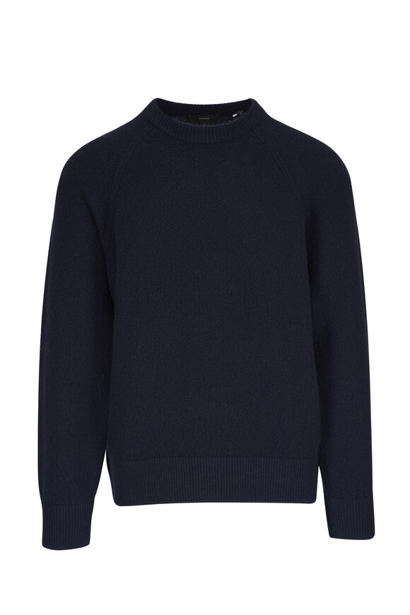 Vince Coastal Blue Micro Bouclé Wool & Cashmere Sweater