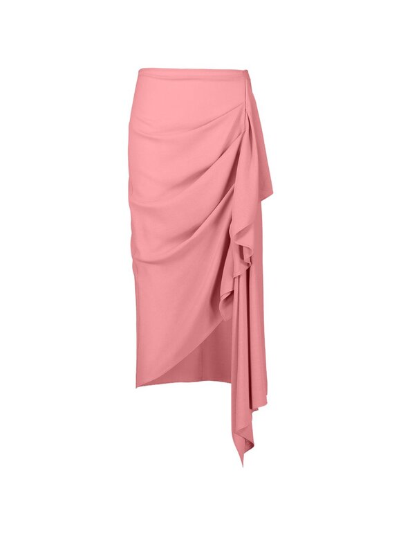 Michael Kors Collection Guava Wool Crepe Cascade Skirt - view 5
