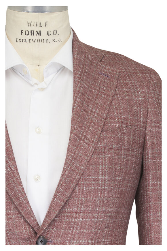 Atelier Munro Pink Check Wool, Silk & Linen Sportcoat - view 1