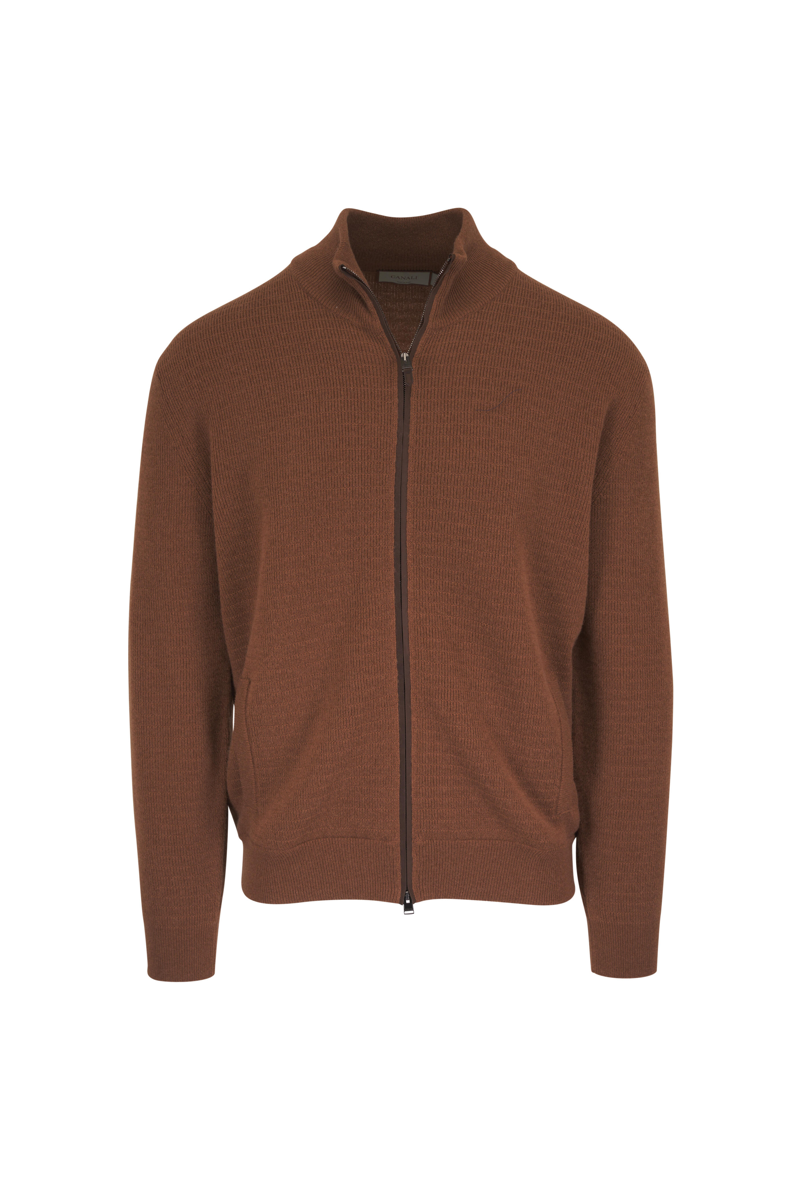 Canali - Brown Wool & Cashmere Cardigan - view 1