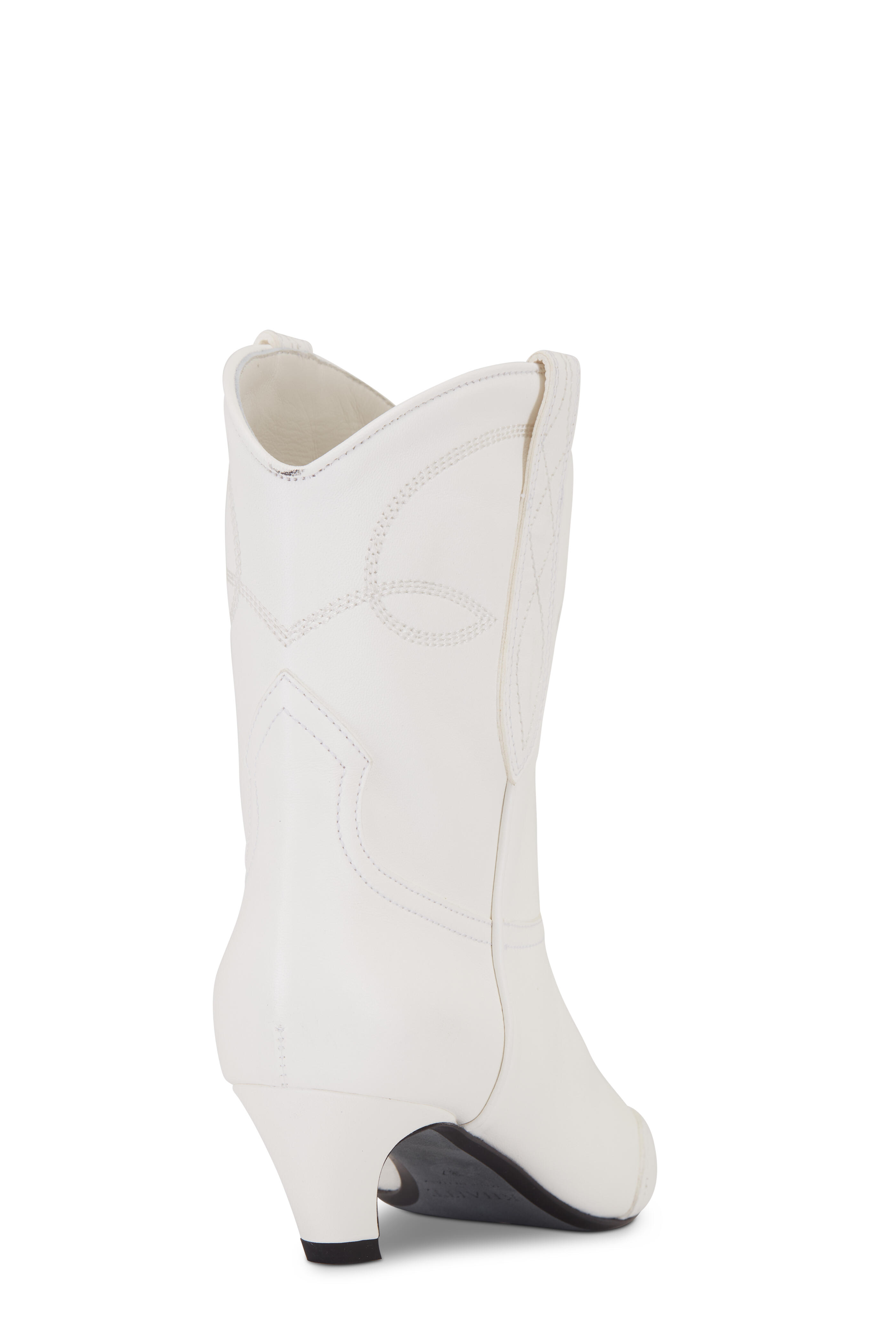 Khaite - The Dallas White Leather Ankle Boot, 45mm