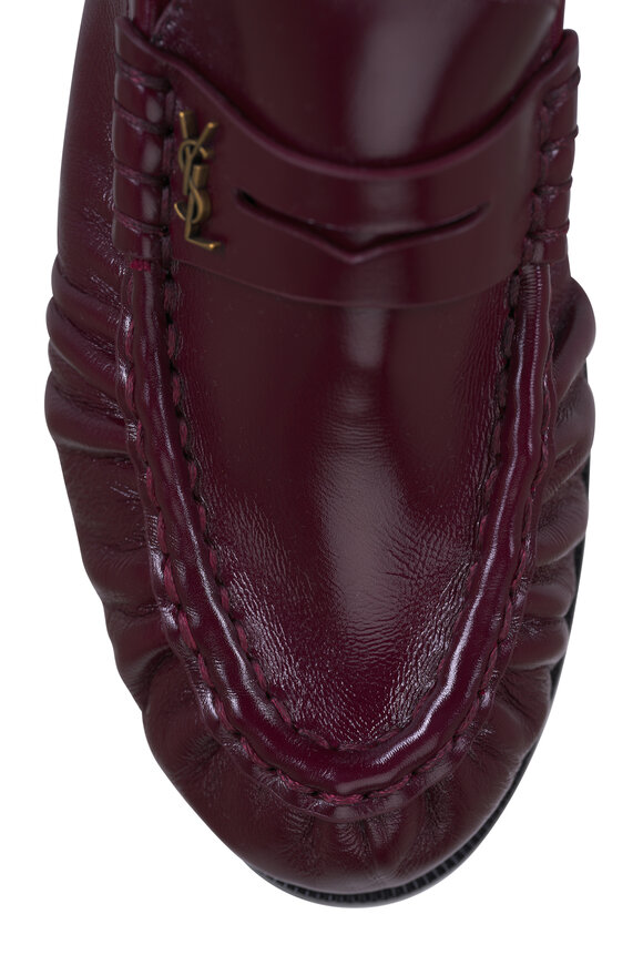 Saint Laurent Le Loafer Burgundy Leather Penny Loafer - view 5