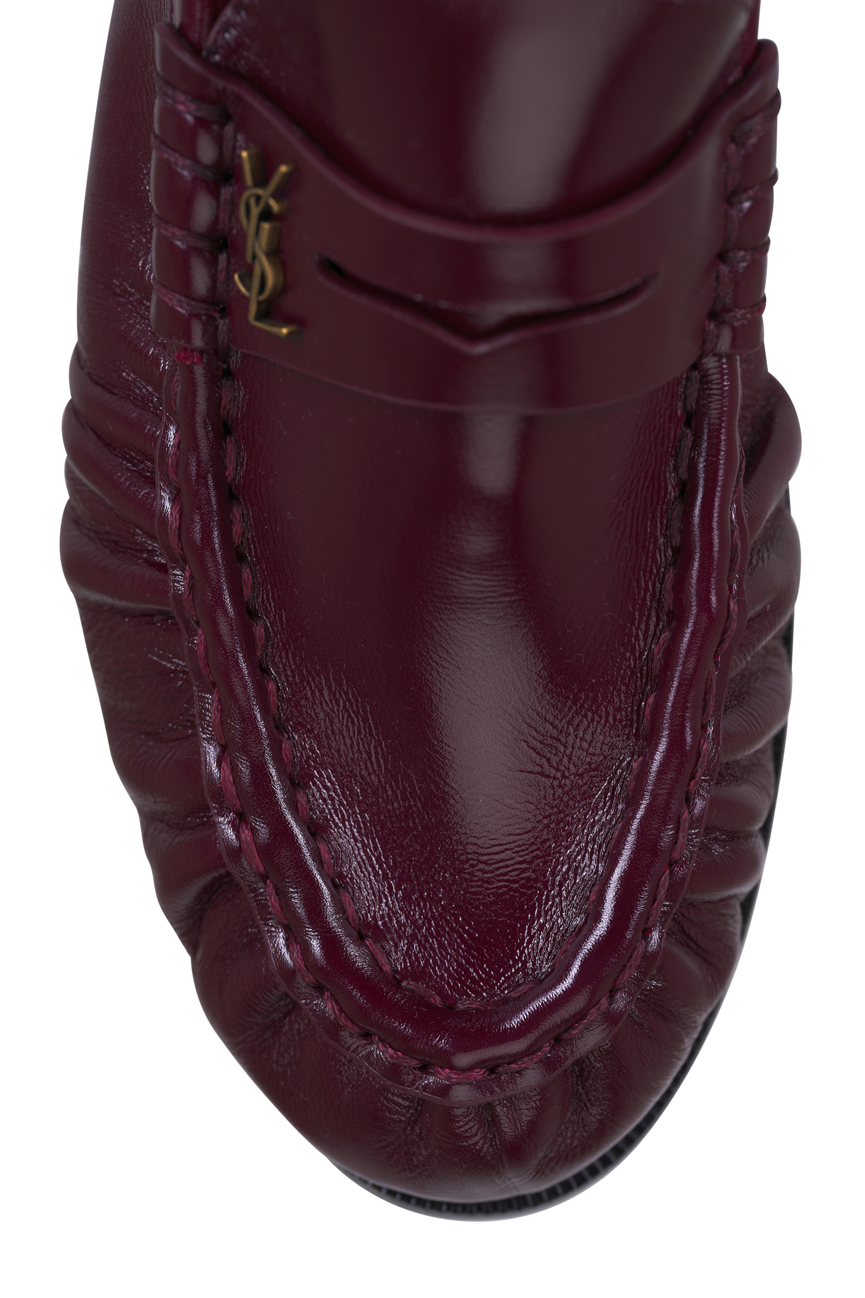 Saint Laurent - Le Loafer Burgundy Leather Penny Loafer - view 5