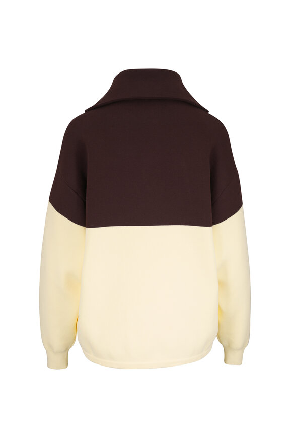 Loewe Brown & Yellow Cotton Quarter-Zip Sweater - view 4