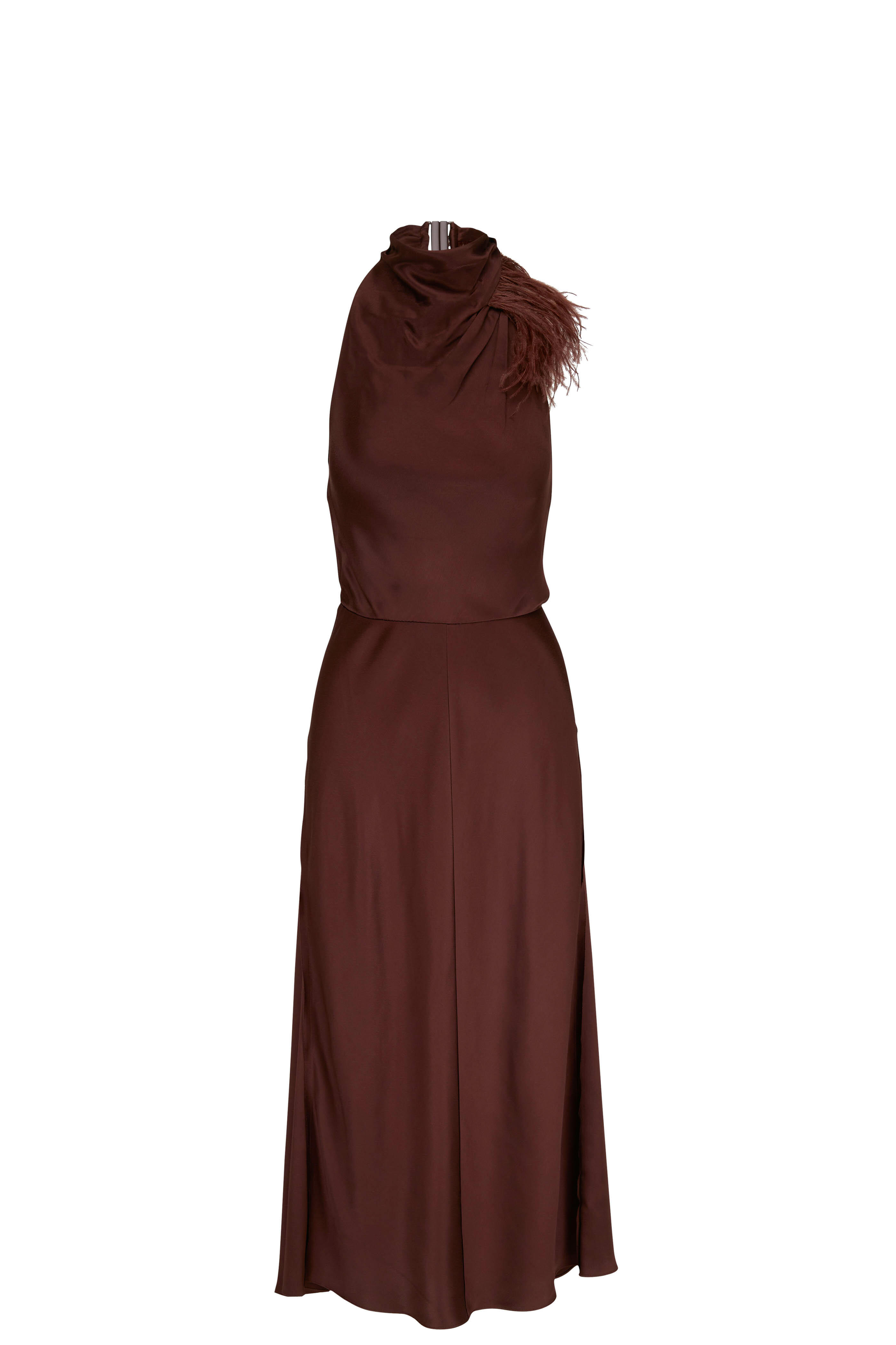 Vince - Truffle Feather Embellished Halter Dress