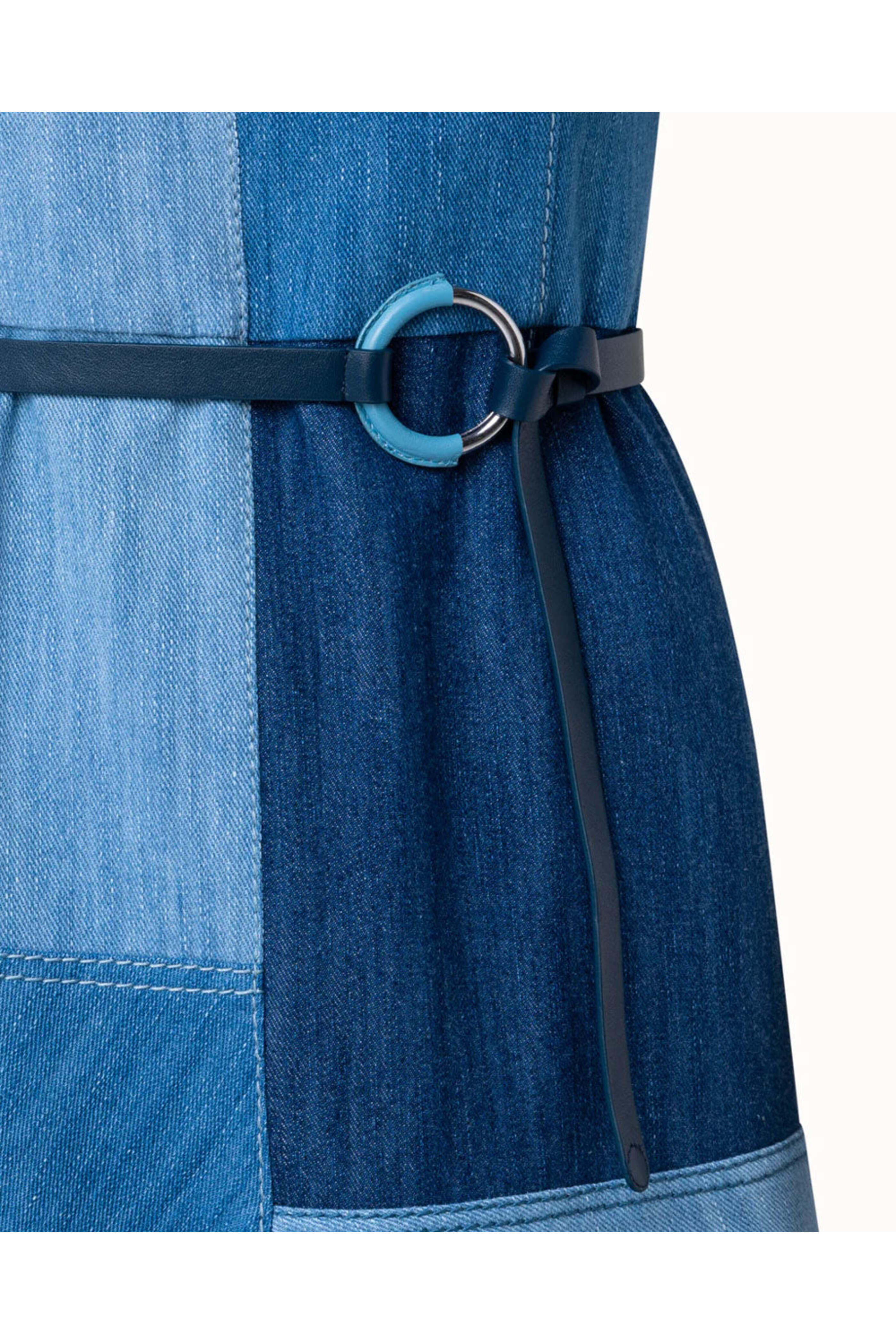 Akris Punto - Denim Patchwork Midi Dress