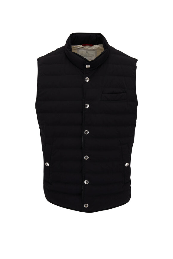 Brunello Cucinelli - Black Nylon Quilted Down Vest