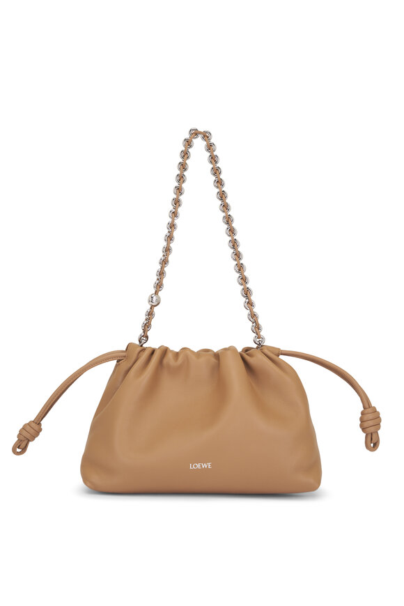 Loewe Medium Flamenco Mocha Leather Clutch