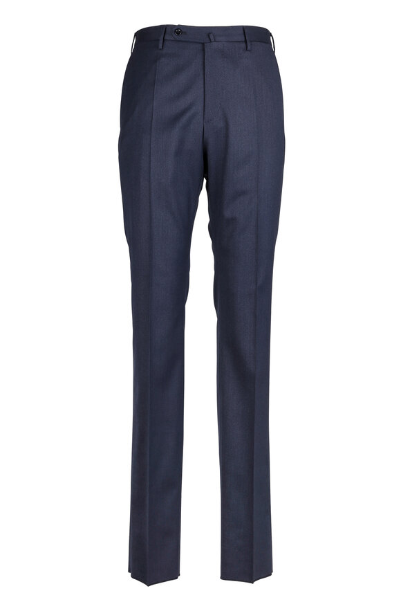 Incotex - Navy Blue Wool Blend Trousers