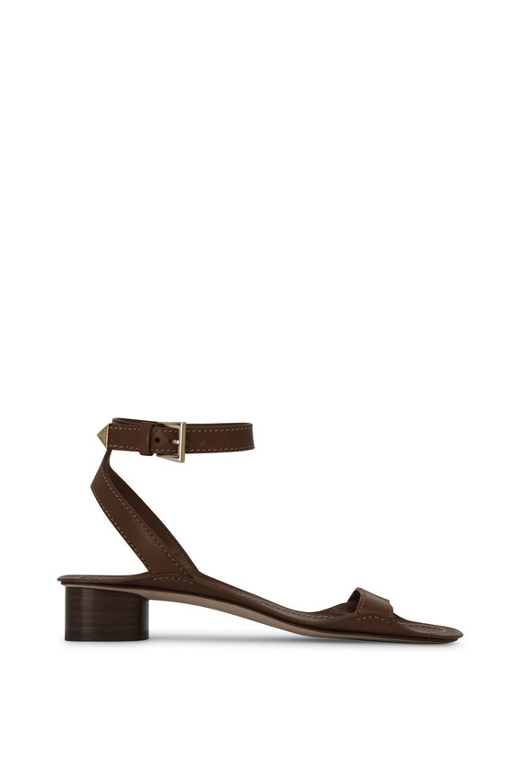 Prada - Cuoio Leather Ankle Strap Sandal, 35mm