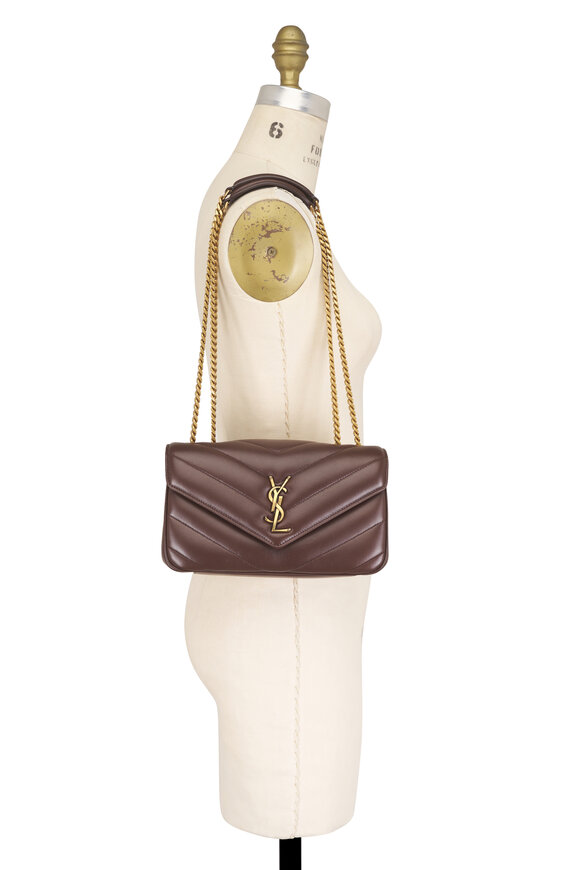 Saint Laurent Small Lou Lou Deep Hickory Leather Chain Bag - view 5