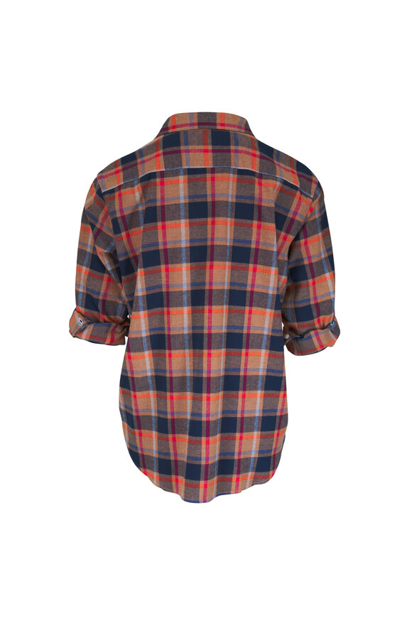 Frank & Eileen Relaxed Eileen Orange Plaid Cotton Button Up Shirt - view 2