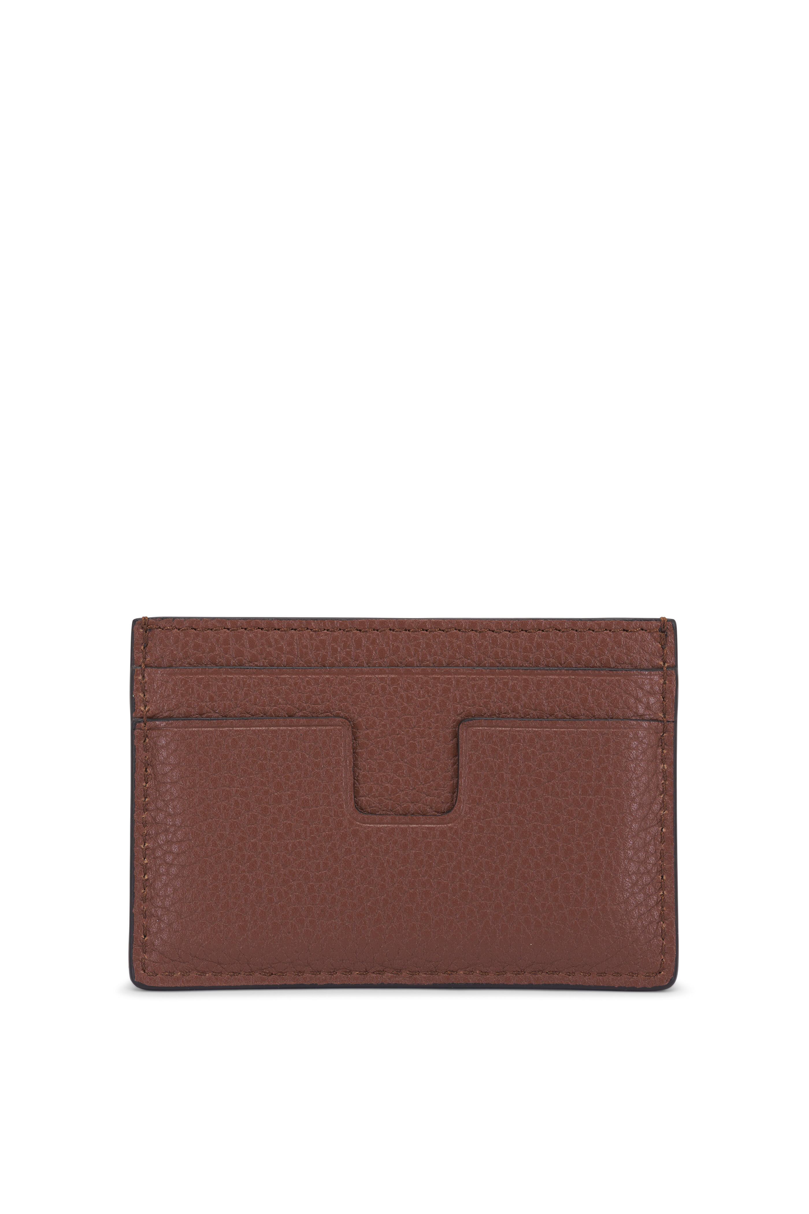 Tom Ford - Medium Brown Grained Leather Card Holder