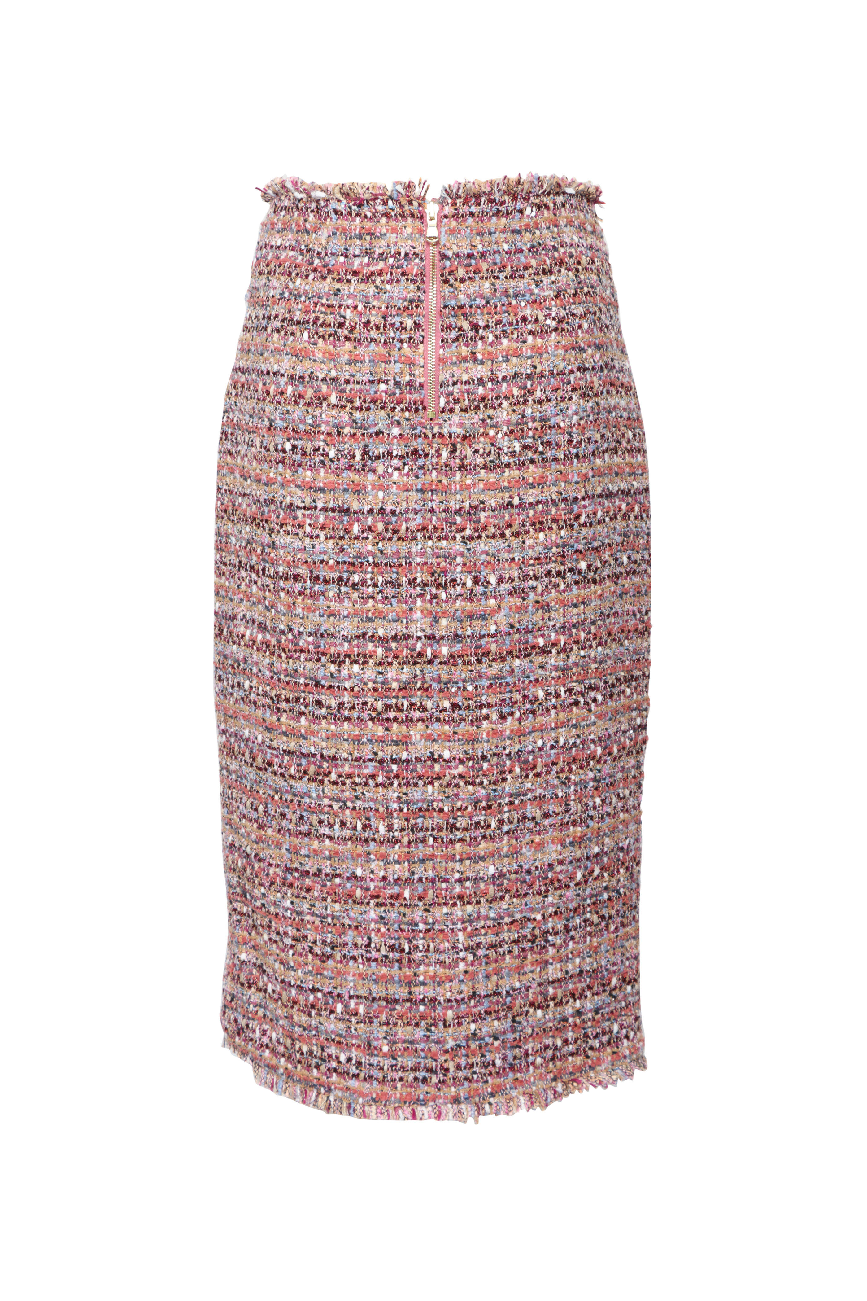 L'Agence - Tai Mauve Tweed Midi Skirt