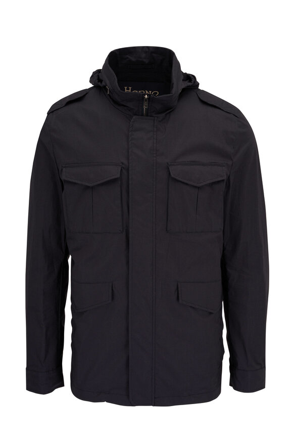 Herno - Black Laminar Gore-Tex Blazer Coat | Mitchell Stores