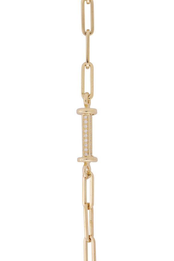 Genevieve Lau 14k Rose Gold Diamond Paperclip Bar Bracelet - view 2