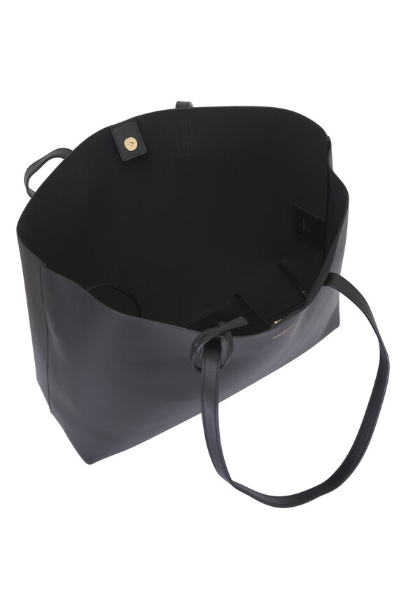 Saint Laurent Black Leather Shopping Tote - view 8
