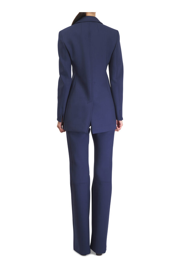 Akris Duska Denim Blue Neoprene Long Jacket - view 3