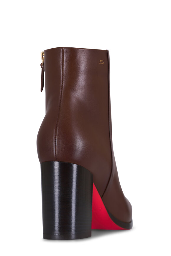 Santoni Gladys Dark Brown Leather Short Boot, 85mm - view 5