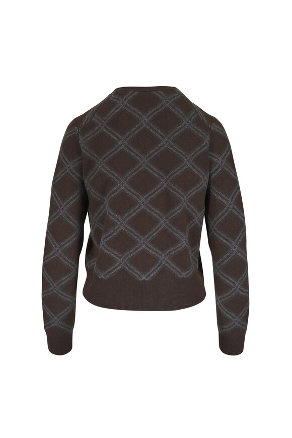Vince Wood Diamond Plaid Cashmere Cardigan - view 2