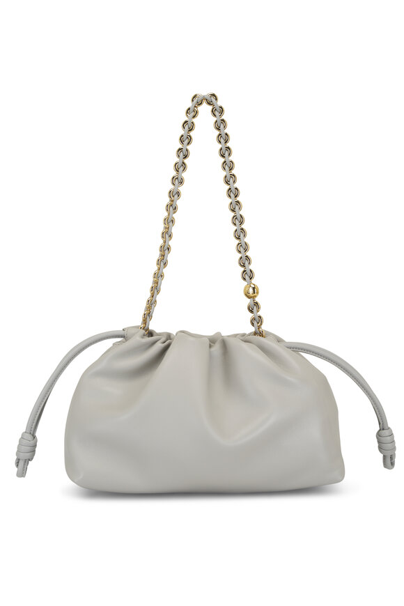 Loewe - Flamenco Shell Gray Leather Shoulder Bag