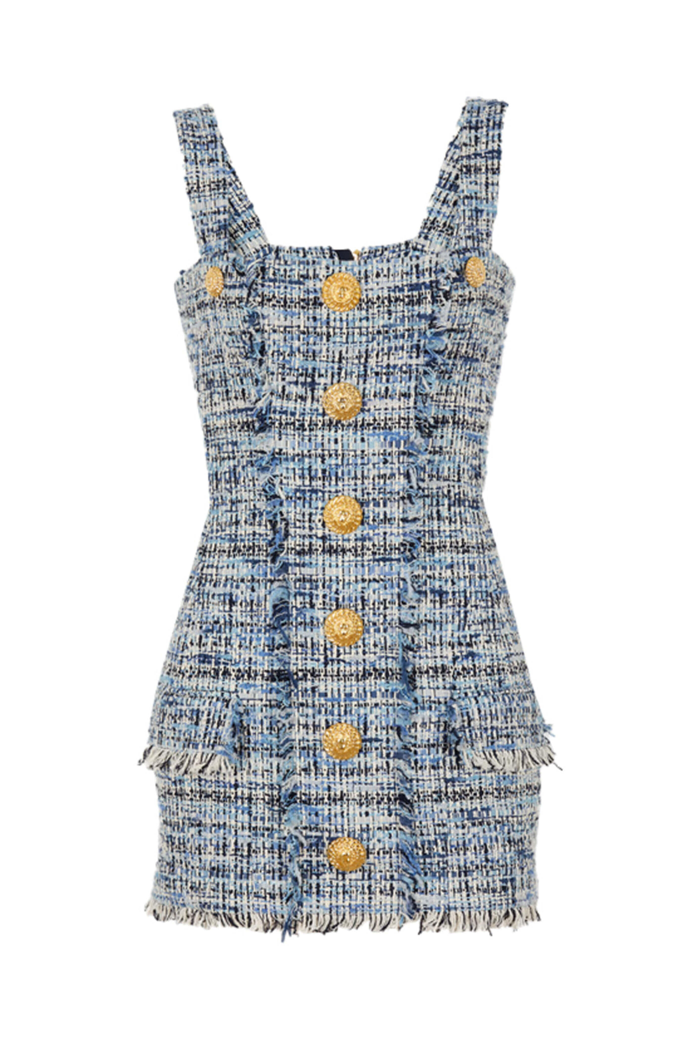 Balmain - Bleu Jean Tweed Mini Dress