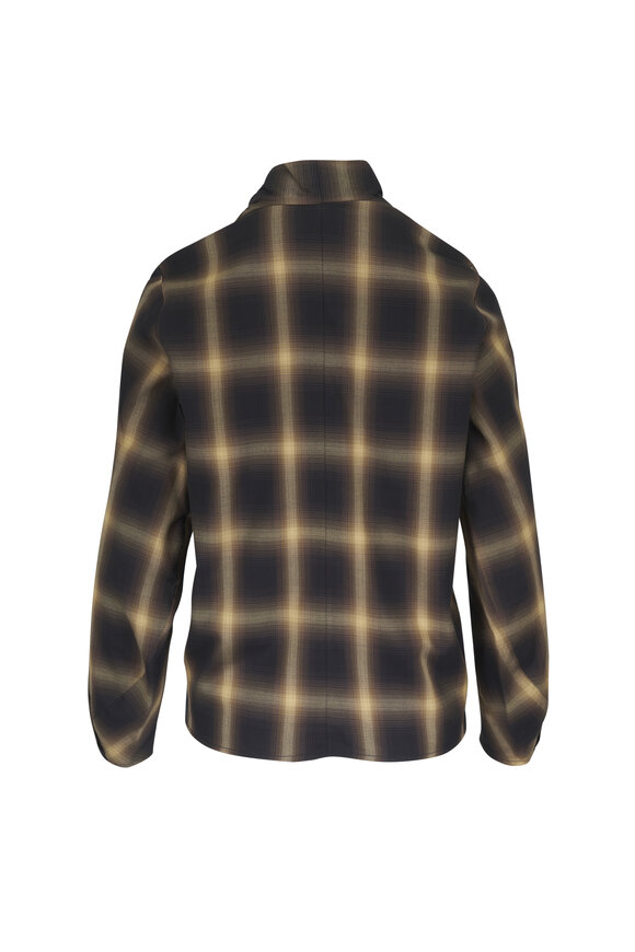 Zero + Maria Cornejo Draped V-Neck City Plaid Long Sleeve Top - view 2