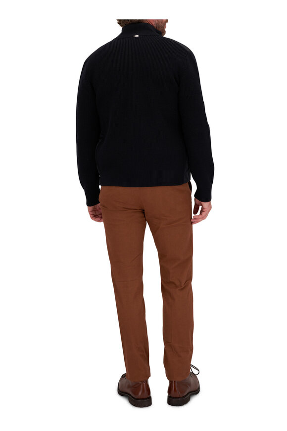 Fedeli - Navy Super 140's Wool Crewneck Pullover