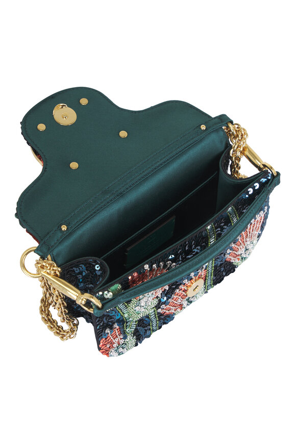 Valentino Garavani Small Loco Sequin Poppies Shoulder Bag - view 6