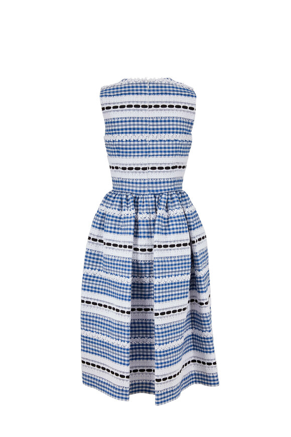 Carolina Herrera - Frida Blue Multi Sleeveless A-Line Dress